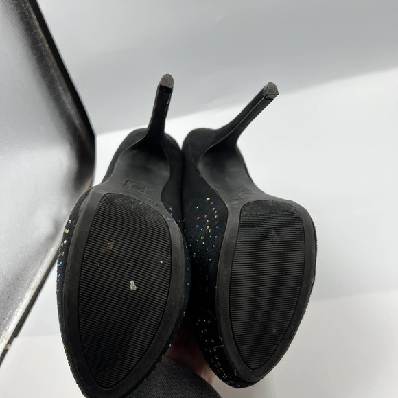 Y2K Style Brash High Heels Womens 10 Stripper Platform Velvet Rhinestone Rainbow - Picture 5 of 7